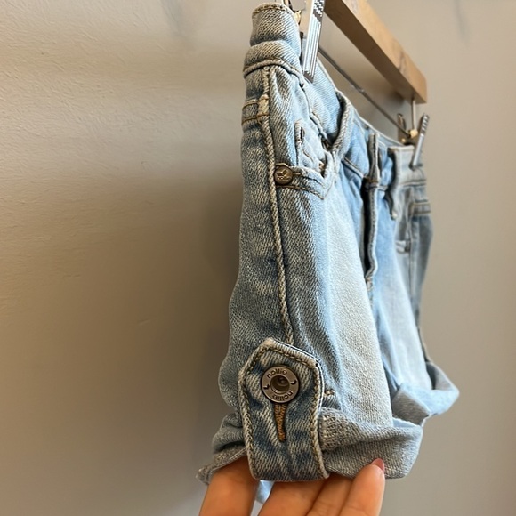 Nollie Denim Shorts Cuffs Light Rinse Roll Tab Size 1 Juniors - Picture 3 of 8